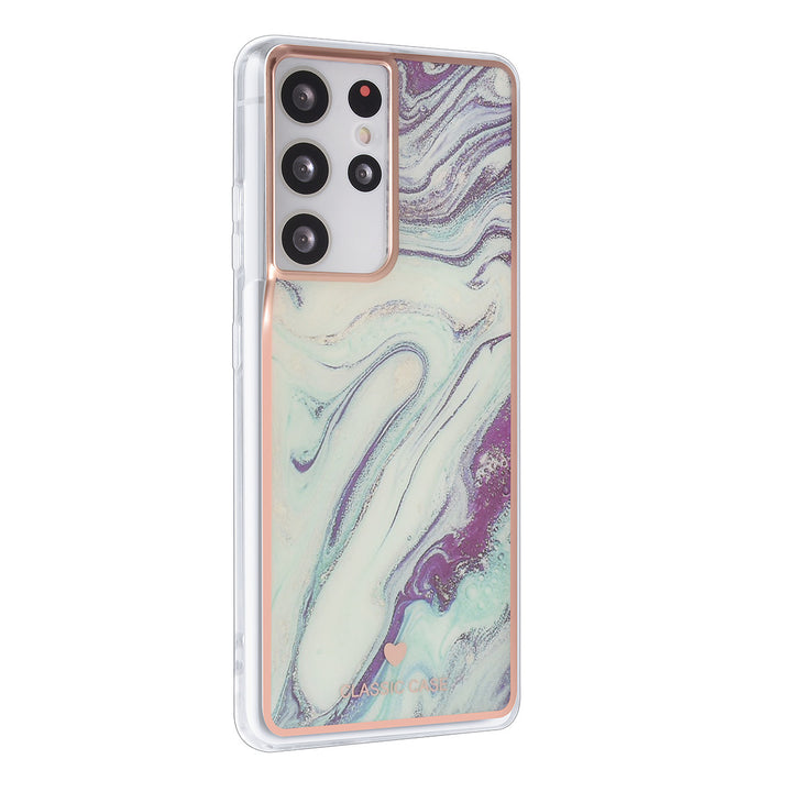 UNIQ Classic Case Samsung Galaxy S21 Ultra TPU Backcover hoesje - Marble Aquamarine-Hoesjes-Ilumina Benelux