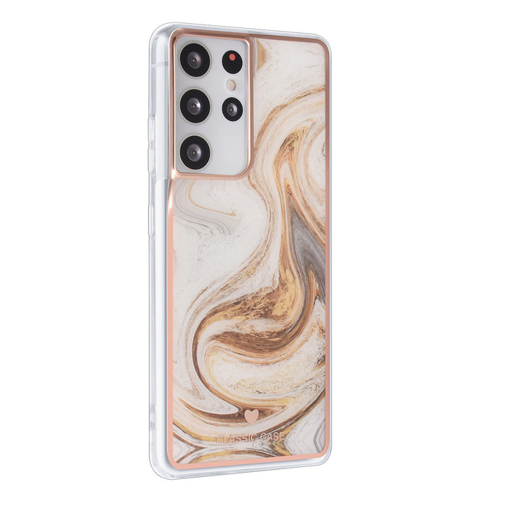 UNIQ Classic Case Samsung Galaxy S21 Ultra TPU Backcover hoesje - Marble Brown-Hoesjes-Ilumina Benelux