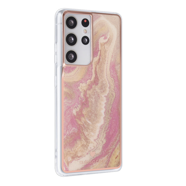 UNIQ Classic Case Samsung Galaxy S21 Ultra TPU Backcover hoesje - Marble Pink-Hoesjes-Ilumina Benelux