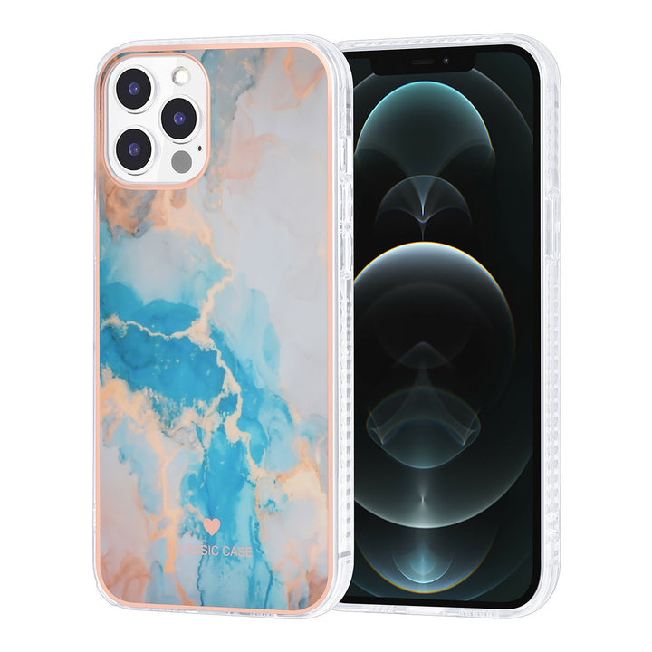 UNIQ Classic Case iPhone 12 Pro Max TPU Backcover hoesje - Marble Blue-Hoesjes-Ilumina Benelux