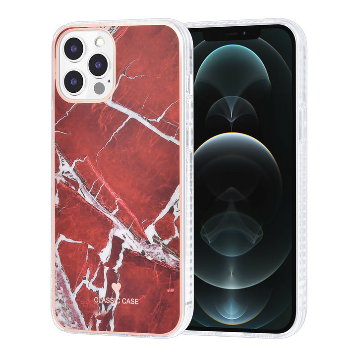 UNIQ Classic Case iPhone 12 Pro Max TPU Backcover hoesje - Marble Red-Hoesjes-Ilumina Benelux