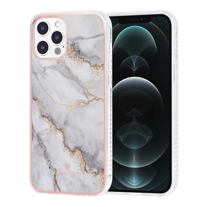 UNIQ Classic Case iPhone 12 Pro Max TPU Backcover hoesje - Marble White-Hoesjes-Ilumina Benelux