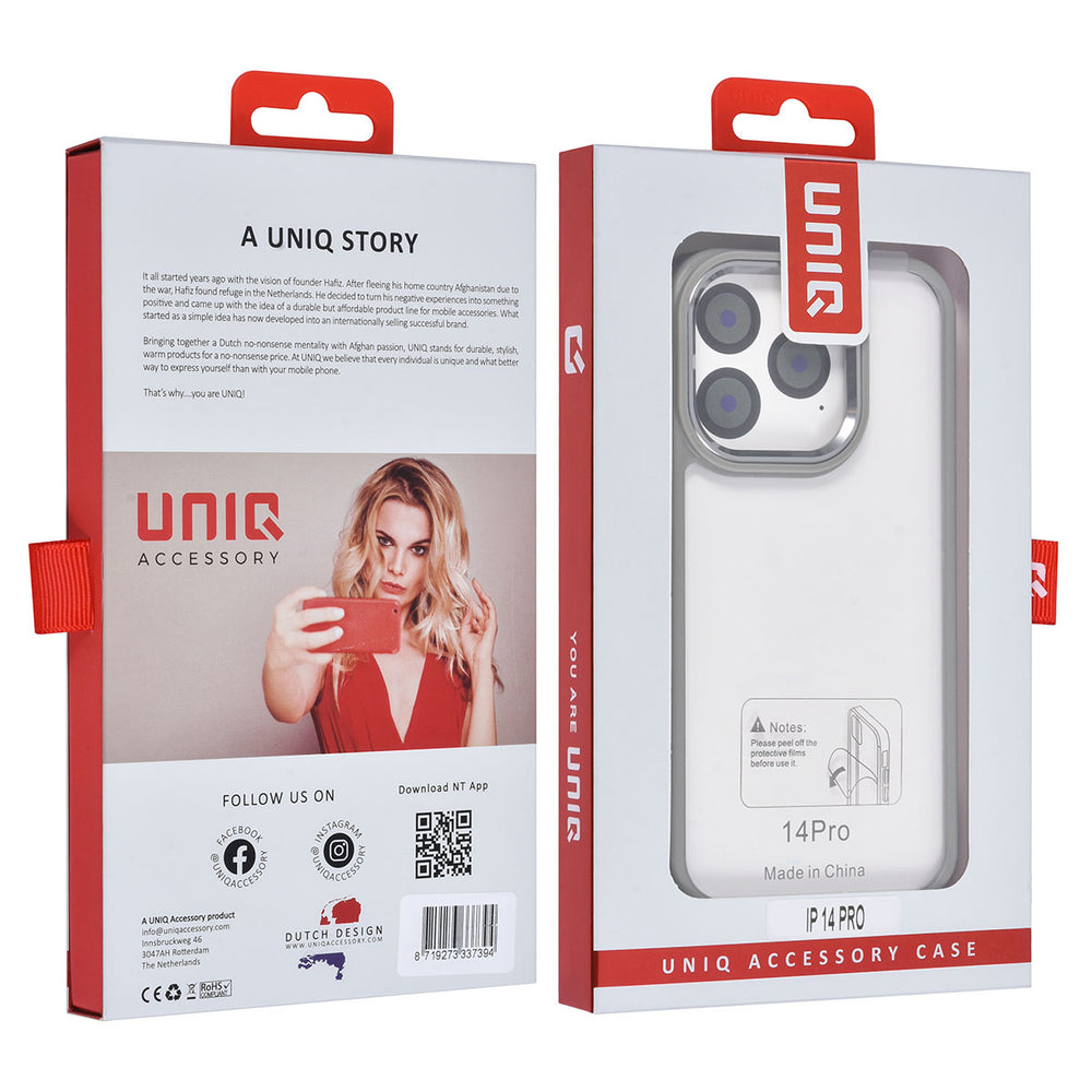 UNIQAccessory iPhone 14 Pro Backcover hoesje - Grijs-Hoesjes-Ilumina Benelux
