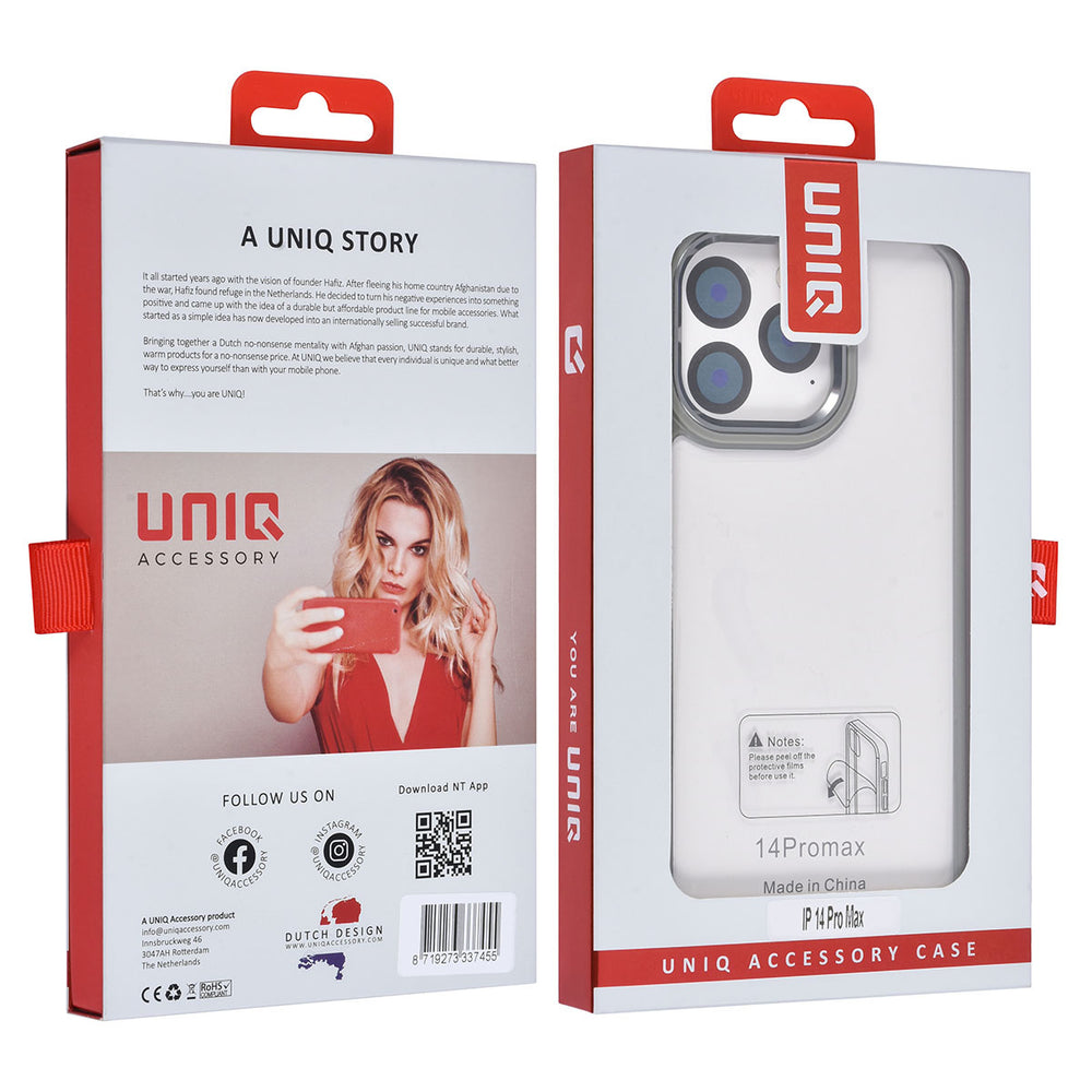 UNIQAccessory iPhone 14 Pro Max Backcover hoesje - Grijs-Hoesjes-Ilumina Benelux