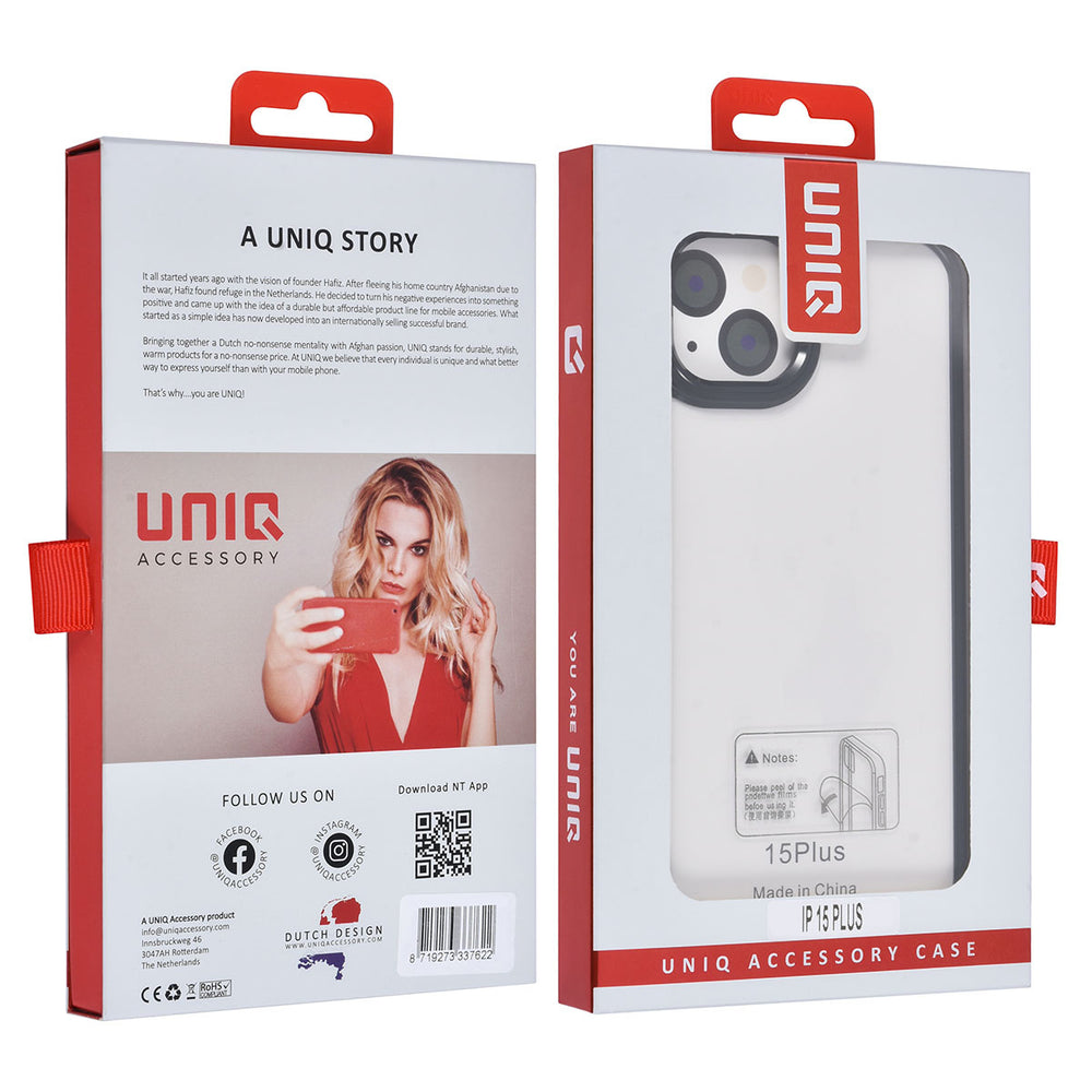 UNIQAccessory iPhone 15 & 14 Plus Backcover hoesje - Zwart-Hoesjes-Ilumina Benelux