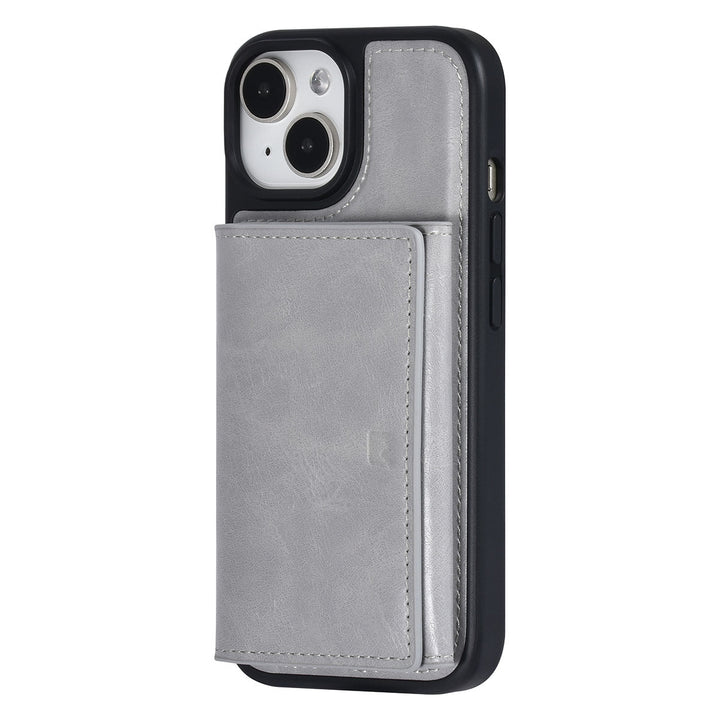 UNIQAccessory iPhone 15 Backcover hoesje met afneembare Pasjeshouder - Grijs-Hoesjes-Ilumina Benelux