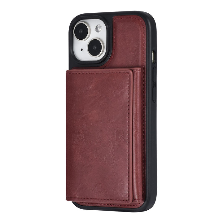UNIQAccessory iPhone 15 Backcover hoesje met afneembare Pasjeshouder - Rood-Hoesjes-Ilumina Benelux