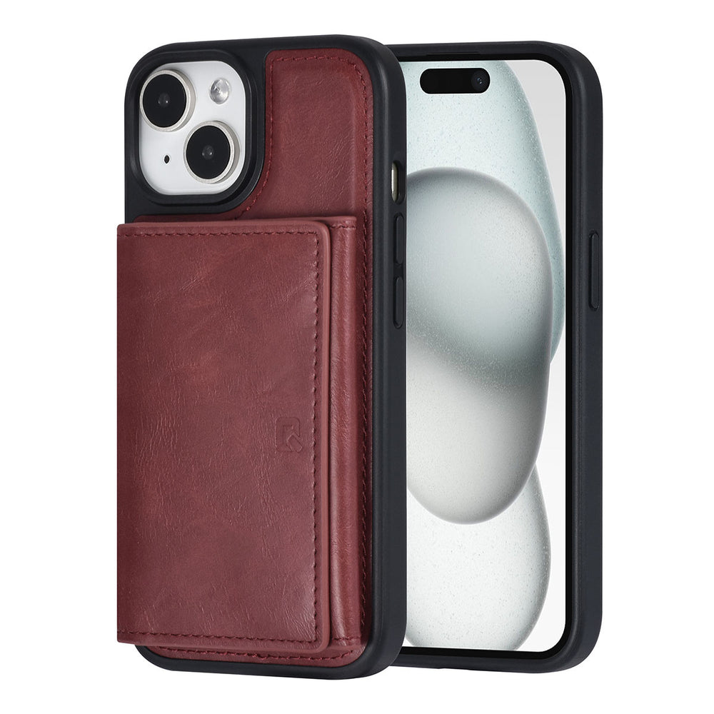 UNIQAccessory iPhone 15 Backcover hoesje met afneembare Pasjeshouder - Rood-Hoesjes-Ilumina Benelux