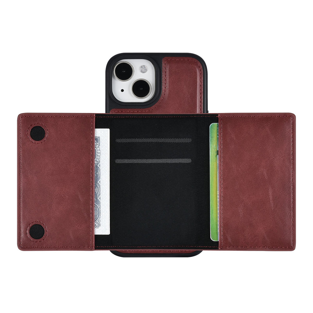 UNIQAccessory iPhone 15 Backcover hoesje met afneembare Pasjeshouder - Rood-Hoesjes-Ilumina Benelux