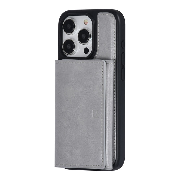 UNIQAccessory iPhone 15 Pro Backcover hoesje met afneembare Pasjeshouder - Grijs-Hoesjes-Ilumina Benelux