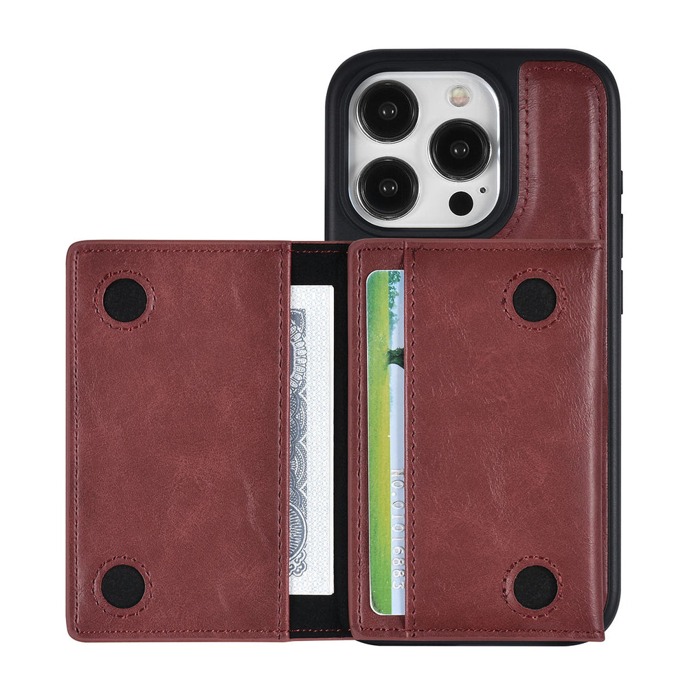UNIQAccessory iPhone 15 Pro Backcover hoesje met afneembare Pasjeshouder - Rood-Hoesjes-Ilumina Benelux