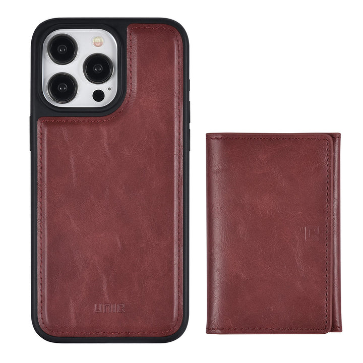 UNIQAccessory iPhone 15 Pro Max Backcover hoesje met afneembare Pasjeshouder - Rood-Hoesjes-Ilumina Benelux