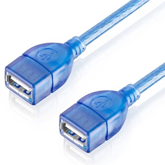 USB 2.0 Verlengkabel – Type A Vrouwelijk naar Vrouwelijk – Female to Female Adapter – 3 Meter – Zwart-Verlengkabel-Ilumina Benelux