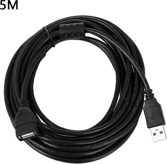 USB 3.0 Verlengkabel – 5 Meter – Hoge Snelheid Dataoverdracht – PC & Laptop Compatibel – Zwart-Verlengkabel-Ilumina Benelux