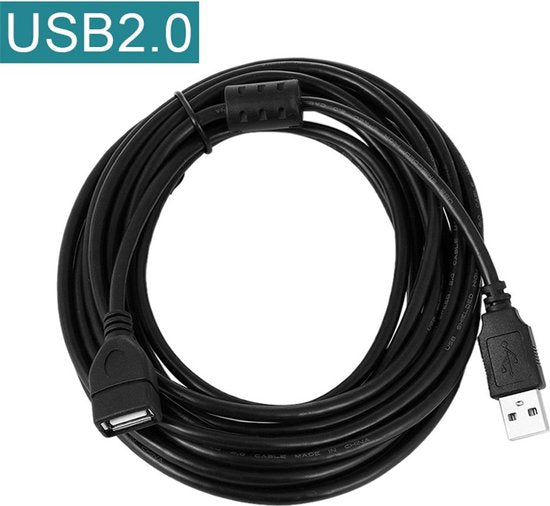 USB 3.0 Verlengkabel – 5 Meter – Hoge Snelheid Dataoverdracht – PC & Laptop Compatibel – Zwart-Verlengkabel-Ilumina Benelux