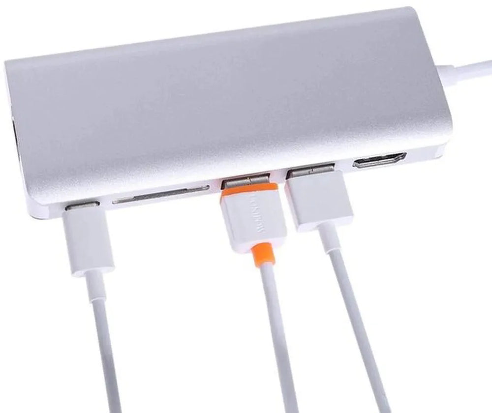 USB-C Hub – 6-in-1 Adapter – 4K HDMI – 1Gbps Ethernet – 60W PD – Geschikt voor MacBook & USB-C laptops-Ilumina Benelux