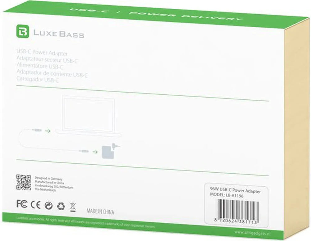 USB-C Oplader – 96W Snellader – Geschikt voor Toshiba, HP Spectre, ThinkPad, Dell, Lenovo, Huawei MateBook, Samsung Chromebook – Zwart-Voedingsadapter-Ilumina Benelux