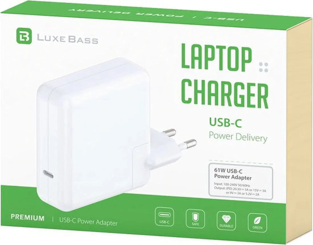 USB-C Oplader – Geschikt voor MacBook Air & Pro – 61W Snellader Adapter – 2M USB-C kabel – Wit-Voedingsadapter-Ilumina Benelux