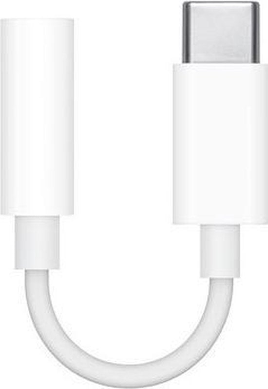 USB-C naar 3,5 mm Aux Adapter – Hoofdtelefoon Jack Omvormer – Muziek Luisteren – Wit-Ilumina Benelux