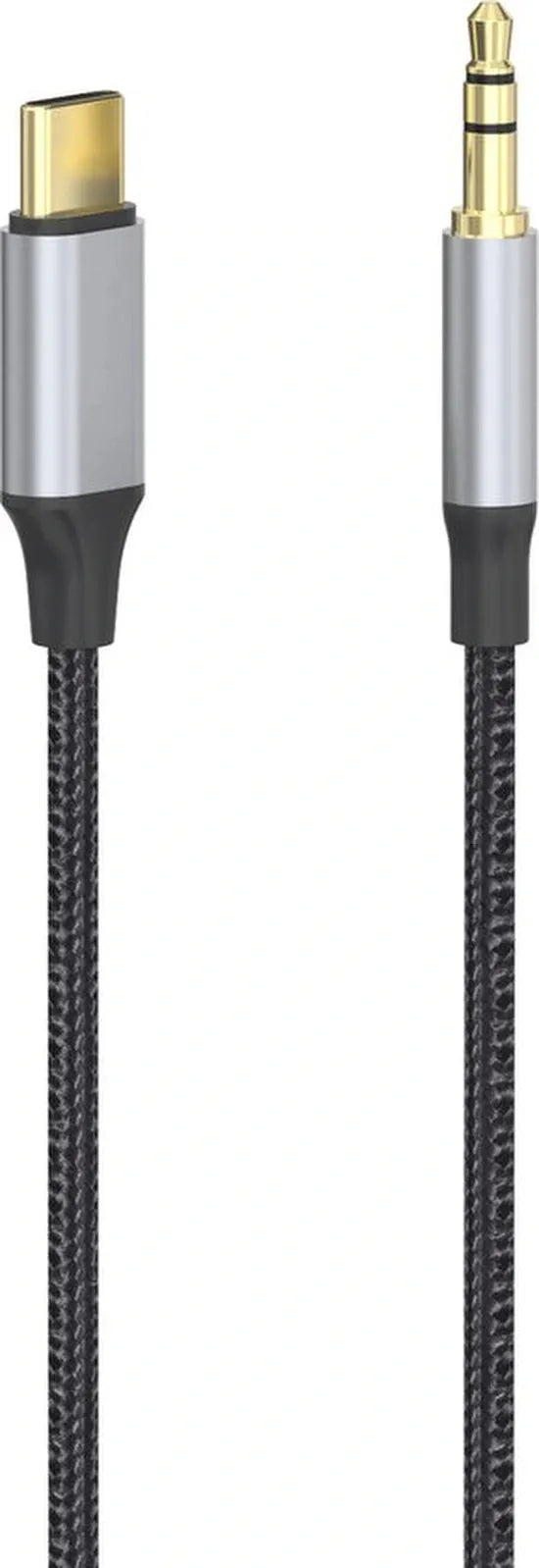 USB-C naar 3,5mm Aux Kabel – Type-C naar Jack (Male) – 1,2 Meter – Auto Audio – Zwart-Ilumina Benelux