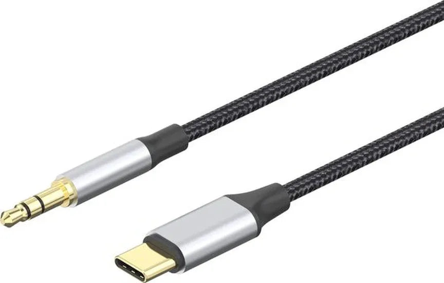 USB-C naar 3,5mm Aux Kabel – Type-C naar Jack (Male) – 1,2 Meter – Auto Audio – Zwart-Ilumina Benelux