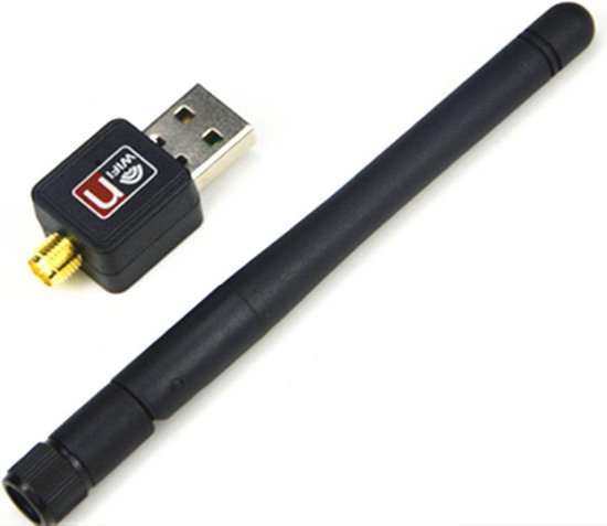 USB WiFi Adapter – Mini WiFi Dongle 150 Mbps – 2.4GHz met Antenne – Voor PC/Laptop Windows Mac Linux – Zwart-Ilumina Benelux