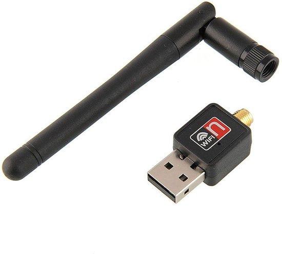USB WiFi Adapter – Mini WiFi Dongle 150 Mbps – 2.4GHz met Antenne – Voor PC/Laptop Windows Mac Linux – Zwart-Ilumina Benelux