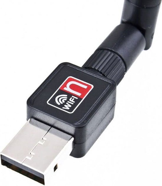 USB WiFi Adapter – Mini WiFi Dongle 150 Mbps – 2.4GHz met Antenne – Voor PC/Laptop Windows Mac Linux – Zwart-Ilumina Benelux