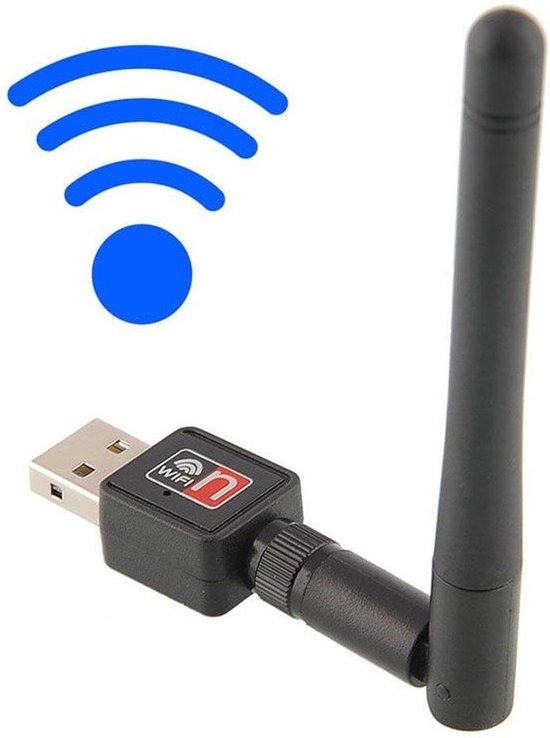 USB WiFi Adapter – Mini WiFi Dongle 150 Mbps – 2.4GHz met Antenne – Voor PC/Laptop Windows Mac Linux – Zwart-Ilumina Benelux