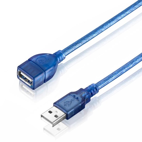 USB verlengkabel – USB 3.0 – 3 Meter – Mannelijk naar Vrouwelijk – Blauw-Verlengkabel-Ilumina Benelux