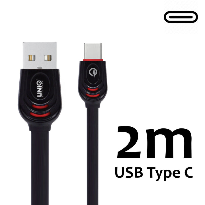 Uniq Accessory Type-C Kabel Fast charging - data transfer 2M - Zwart-USB-Kabels-Ilumina Benelux