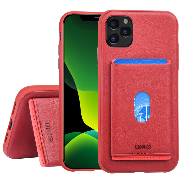 Uniq accessory Apple iPhone 11 Pro Max Rood Backcover hoesje Pasjeshouder-Hoesjes-Ilumina Benelux