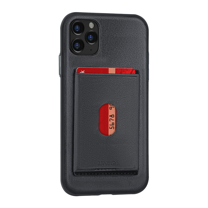 Uniq accessory Apple iPhone 11 Pro Max Zwart Backcover hoesje Pasjeshouder-Hoesjes-Ilumina Benelux