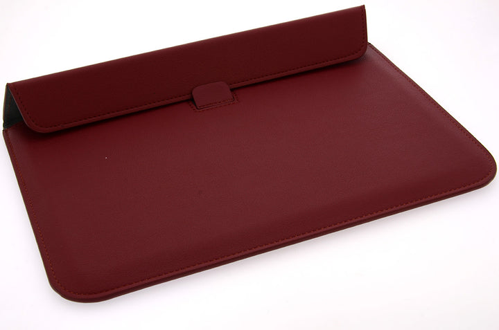 Universeel 11.6 inch Rood Insteek hoesje Hard - Slim - Kunstleer-Laptopcover-Ilumina Benelux