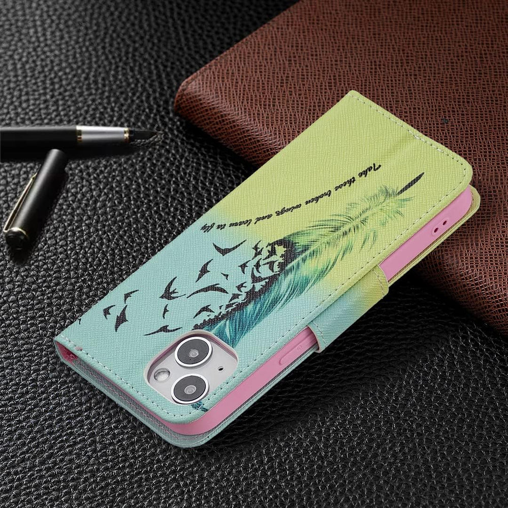Hoesjes – Bookcase Portemonnee Hoes – Magneetsluiting – Print Veer -Ilumina Benelux