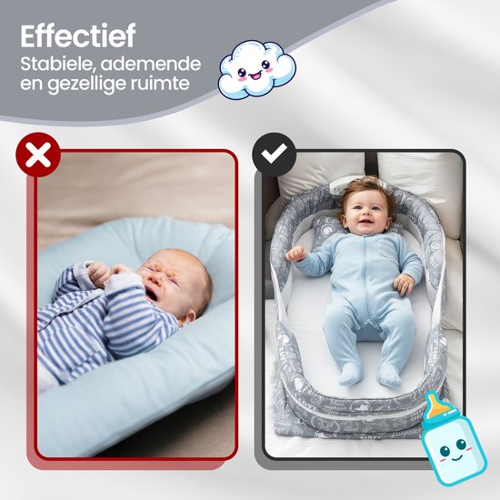 Velox Goods VL-516 Baby reisbed – Opvouwbaar reisbedje – Veilig & comfortabel – Voor pasgeborenen en baby’s – Grijs-Ilumina Benelux