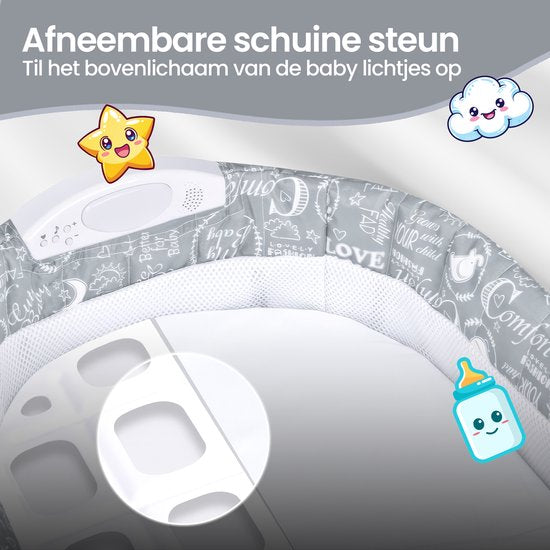 Velox Goods VL-516 Baby reisbed – Opvouwbaar reisbedje – Veilig & comfortabel – Voor pasgeborenen en baby’s – Grijs-Ilumina Benelux