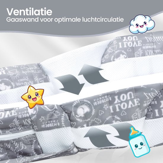 Velox Goods VL-516 Baby reisbed – Opvouwbaar reisbedje – Veilig & comfortabel – Voor pasgeborenen en baby’s – Grijs-Ilumina Benelux