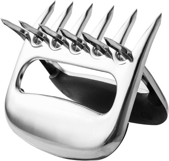 Vleesklauwen BBQ – RVS Bear Claws Vleesshredders – Voor Pulled Pork, Kip & Rundvlees – Keuken & Grill Accessoire – Zilver-Barbecuegereedschapset-Ilumina Benelux