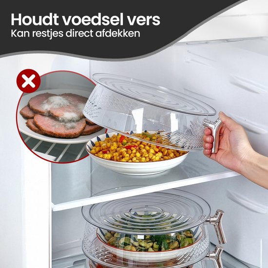 Vliegenkap voedselafdekking – Set van 3 – Anti-insect & warmtebehoud – Ø 25/30/35 cm – Inklapbaar wasbare mesh – Zwart-Stolp-Ilumina Benelux