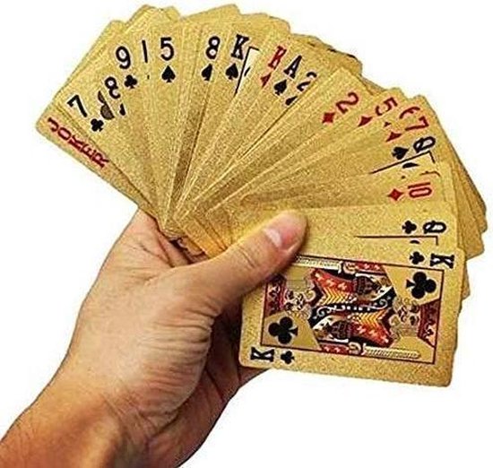 Waterdichte speelkaarten – 54-delige pokerkaarten set – 24K verguld – PVC kaartspel – Goud-Kaartspel-Ilumina Benelux