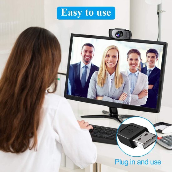 Webcam PC – 720P HD – Microfoon met ruisonderdrukking – Plug & Play – Voor laptop en desktop-Ilumina Benelux