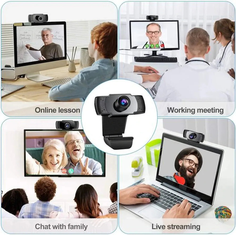 Webcam PC – 720P HD – Microfoon met ruisonderdrukking – Plug & Play – Voor laptop en desktop-Ilumina Benelux