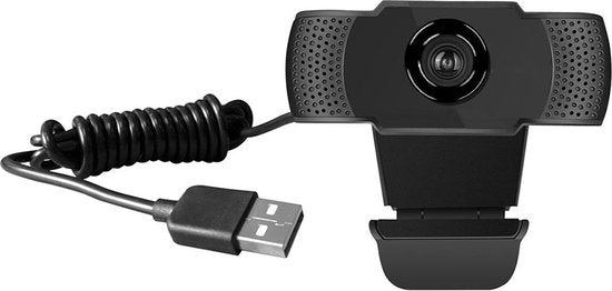 Webcam voor PC & Laptop – 1080P HD USB – Met Microfoon – 360° Draaibaar – Plug & Play – Zwart-Ilumina Benelux