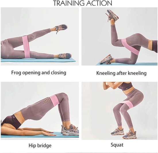 Weerstandsbanden Set – Booty Bands voor Benen & Billen – 3 Sterktes – Antislip Fitness Elastiek – Draagbaar-Ilumina Benelux