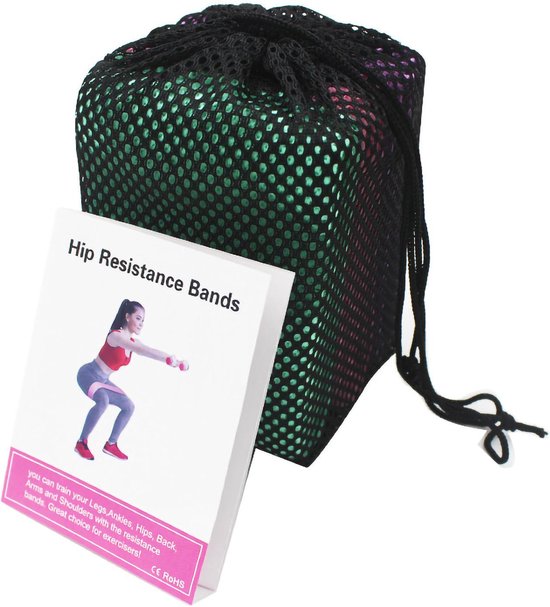 Weerstandsbanden Set – Booty Bands voor Benen & Billen – 3 Sterktes – Antislip Fitness Elastiek – Draagbaar-Ilumina Benelux