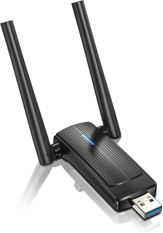 WiFi 6 USB-adapter – USB 3.0 – AX1800 Dualband 5GHz/2,4GHz – Dual antenne – Windows/Mac OS – Zwart-Ilumina Benelux