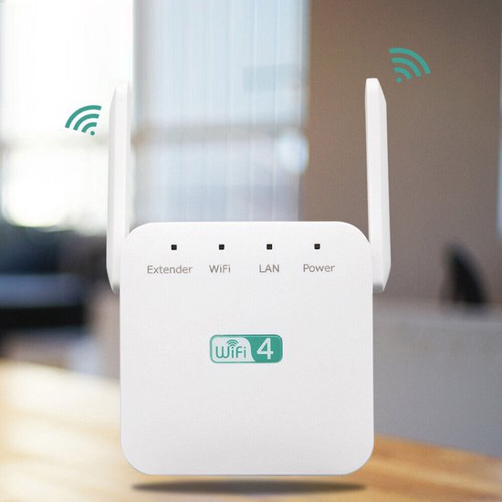 WiFi Extender – 300Mbps 2.4GHz – Signaalversterker met 2 Antennes – Repeater/Router/AP-modus – Wit-Ilumina Benelux