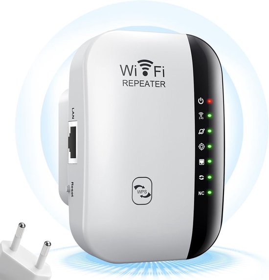 WiFi Extender – WiFi Versterker/Booster – Tot 2640 ft² Bereik – Internet Repeater – Wit-Ilumina Benelux