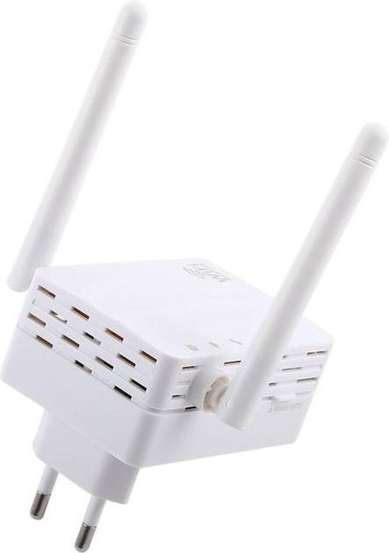 WiFi Repeater – 300 Mbps Range Extender 2,4 GHz – 2 Antennes – LAN Poort – 802.11n/b/g – Wit-Ilumina Benelux